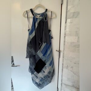 Rachel Rachel Roy Blue and Black Asymmetrical Dress